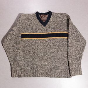 Vintage Abercrombie & Fitch Shetland Wool Chunky Knit Striped Sweater Large